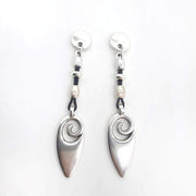 Ethnische Silber Ohrringe mit Lederschnur - Tribal Pendel Ohrringe KOOMPLIMENTS