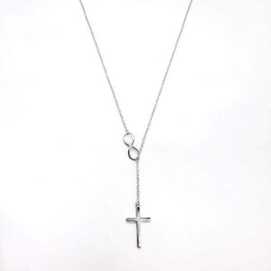 Fine 925 Silver Necklace - Infinity Cross - Silver or Gold