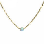 Feine Choker Halskette mit kleiner Perle - Opal Halsketten KOOMPLIMENTS