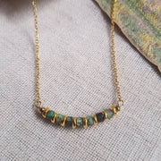 Feine Goldkette mit türkis Perlen - RANI Halsketten KOOMPLIMENTS Nur Halskette 