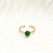 Feiner Ring mit Malachitstein - ADDISON Ringe KOOMPLIMENTS