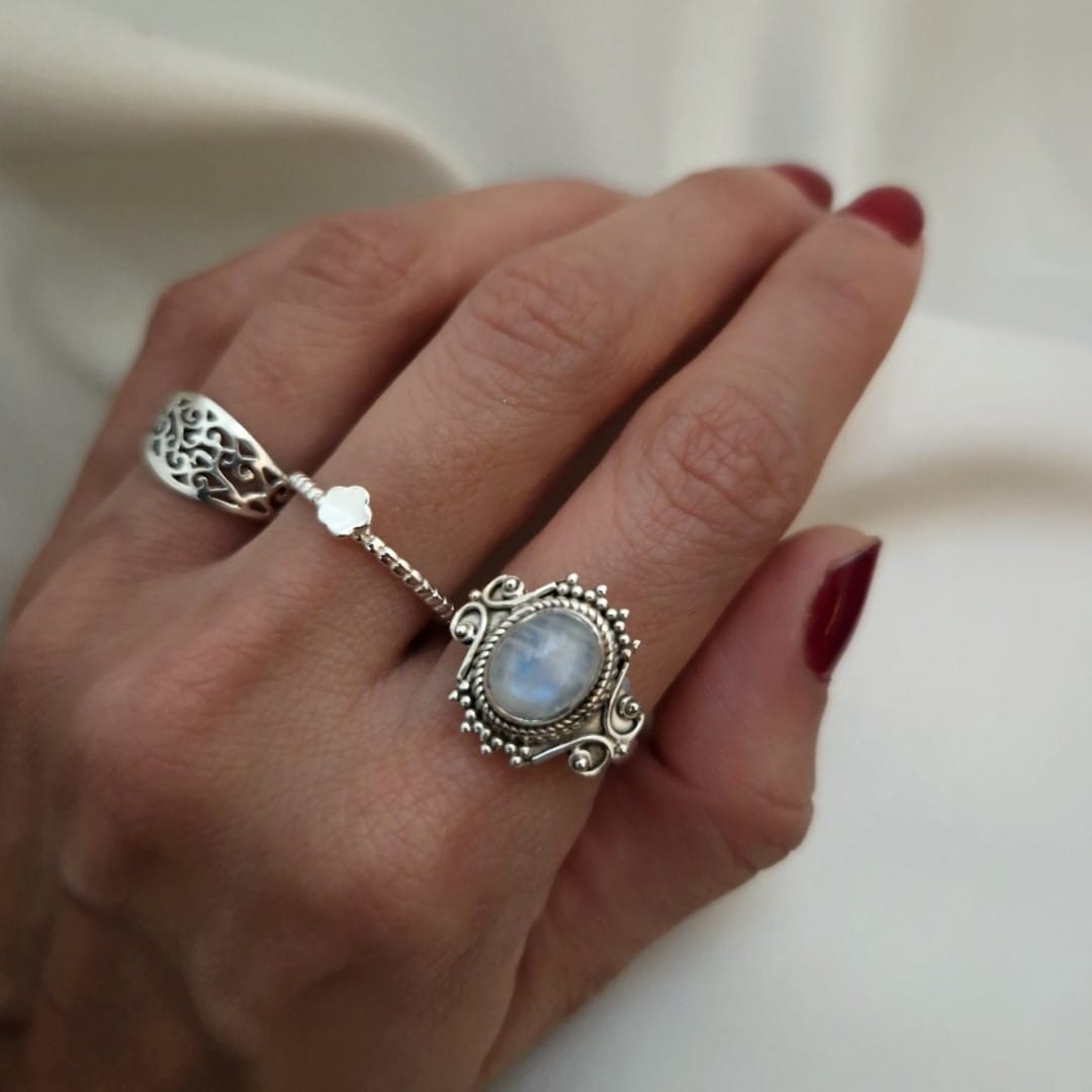 Feiner Silberring mit kleiner Blume Ringe KOOMPLIMENTS
