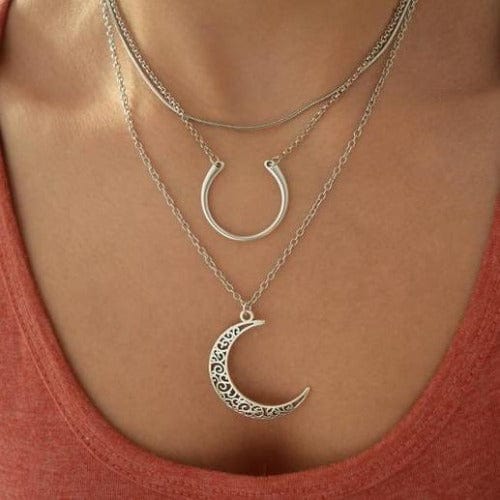 Filigrane Halbmond-Halskette aus Silber -  Oriental Halsketten KOOMPLIMENTS