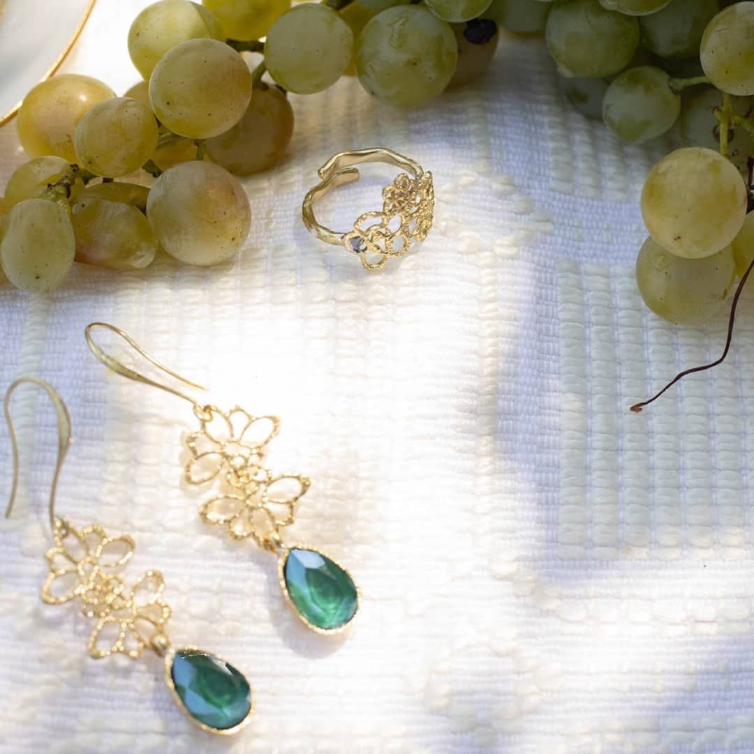 Filigrane Ohrringe Smaragd Swarovski - LIANA Ohrringe KOOMPLIMENTS