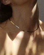 Flache Schlangenkette aus Edelstahl Halsketten KOOMPLIMENTS