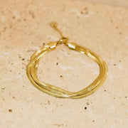 Flaches Schlangen Wickelarmband aus Edelstahl - MADELINE 3 Armband KOOMPLIMENTS