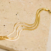 Flaches Schlangen Wickelarmband aus Edelstahl - MADELINE 3 Armband KOOMPLIMENTS
