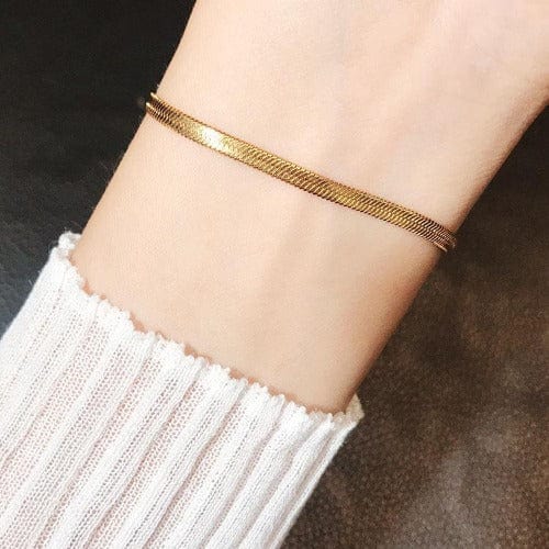 Flaches Schlangenarmband aus Edelstahl Armband KOOMPLIMENTS