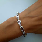 Frauen Armband Silber Perlen mit Kirstallen - Tears Armband KOOMPLIMENTS 16 cm Korall