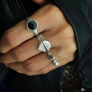 Frauen Ring Massiv Silber - Lemo Schwarz Ringe KOOMPLIMENTS