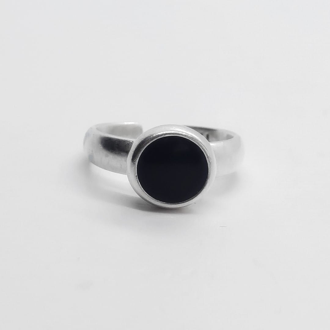 Frauen Ring Massiv Silber - Lemo Schwarz Ringe KOOMPLIMENTS