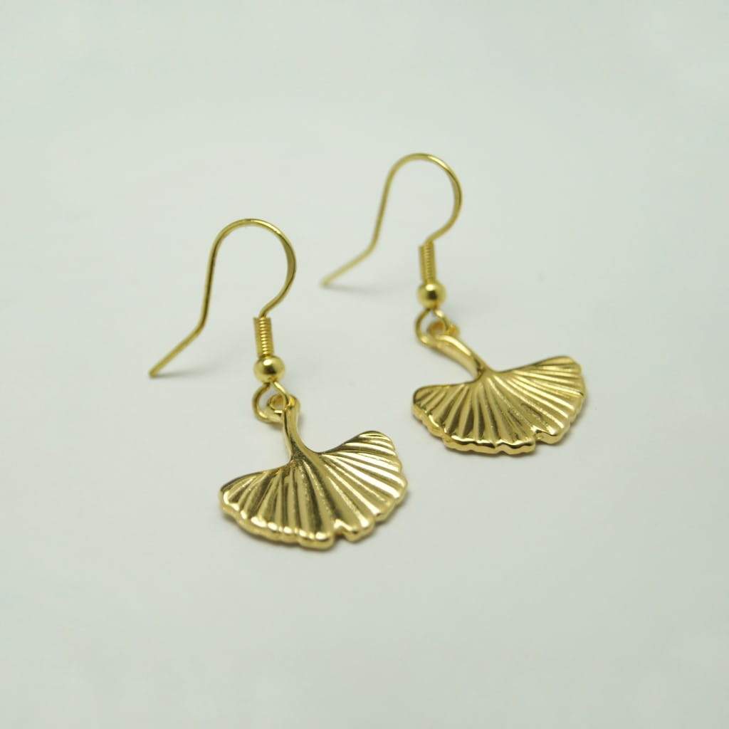 Ginkgoblatt Ohrringe - Gold Ohrringe KOOMPLIMENTS