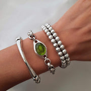Glieder Armband mit grünem Stein  - Pistaziengrün Armband KOOMPLIMENTS