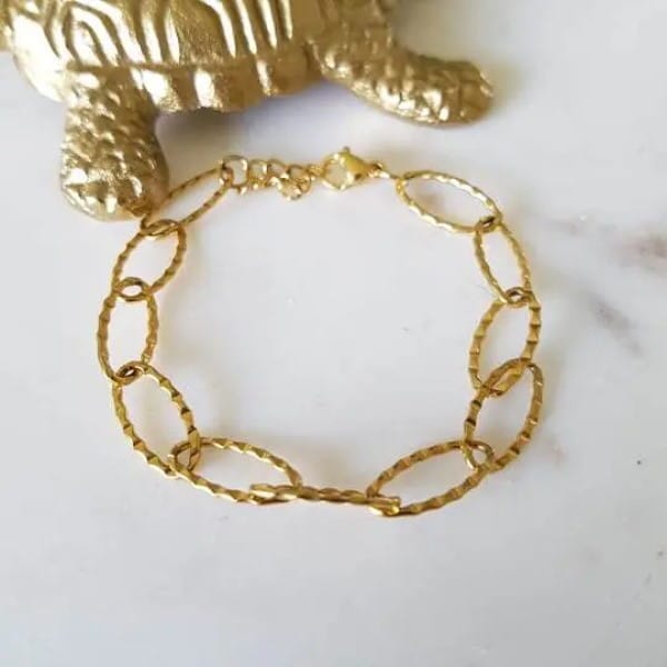 Gold Armkette aus Edelstahl - RAA Armband KOOMPLIMENTS