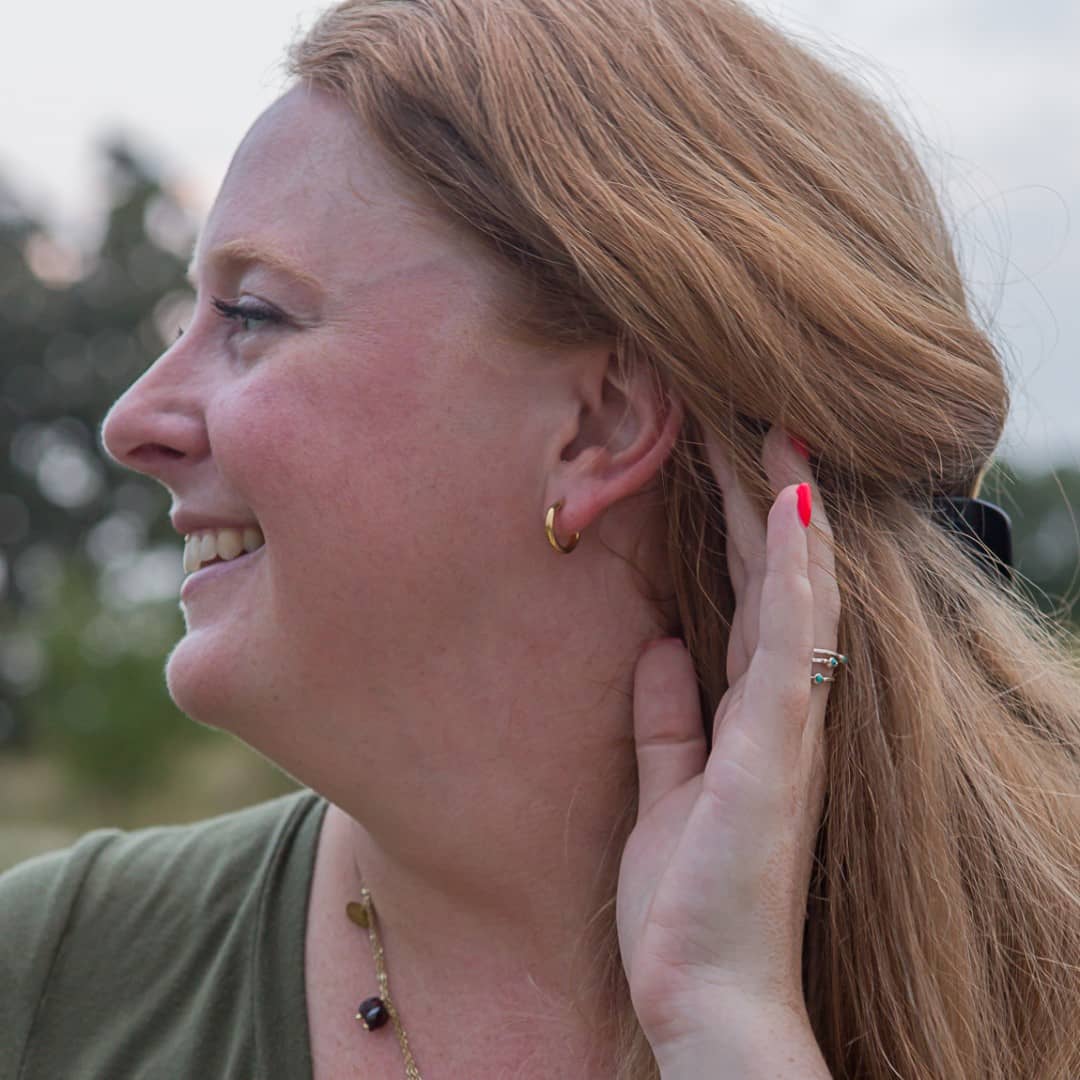 Gold Damen Creolen aus Silber - ADRIANA HOOPS Ohrringe KOOMPLIMENTS