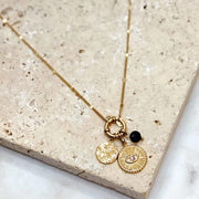 Gold Edelstahl Halskette mit Anhängern - LYLWENN Halsketten KOOMPLIMENTS