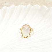Gold Edelstahlring mit Perlmutt - Elisa Ringe KOOMPLIMENTS
