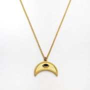 Gold Halskette mit Anhänger Abnehmender Mond Halsketten KOOMPLIMENTS