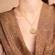 Gold Halskette mit rundem Anhänger - Solar Halsketten KOOMPLIMENTS