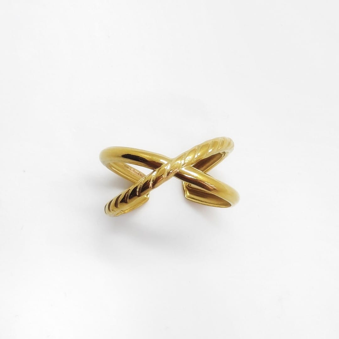 Gold Kreuz X Ring Ringe KOOMPLIMENTS