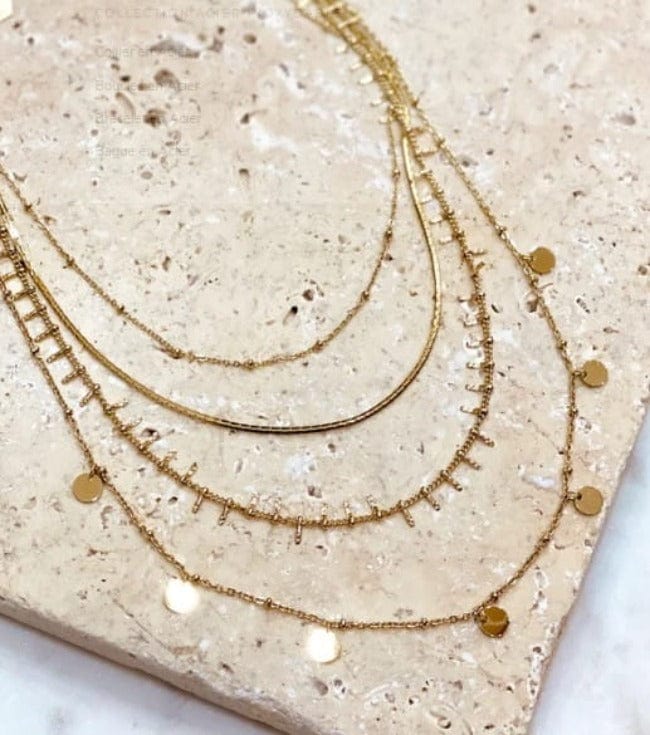 Gold Layerhalsketten aus Edelstahl - KIANA Halsketten KOOMPLIMENTS
