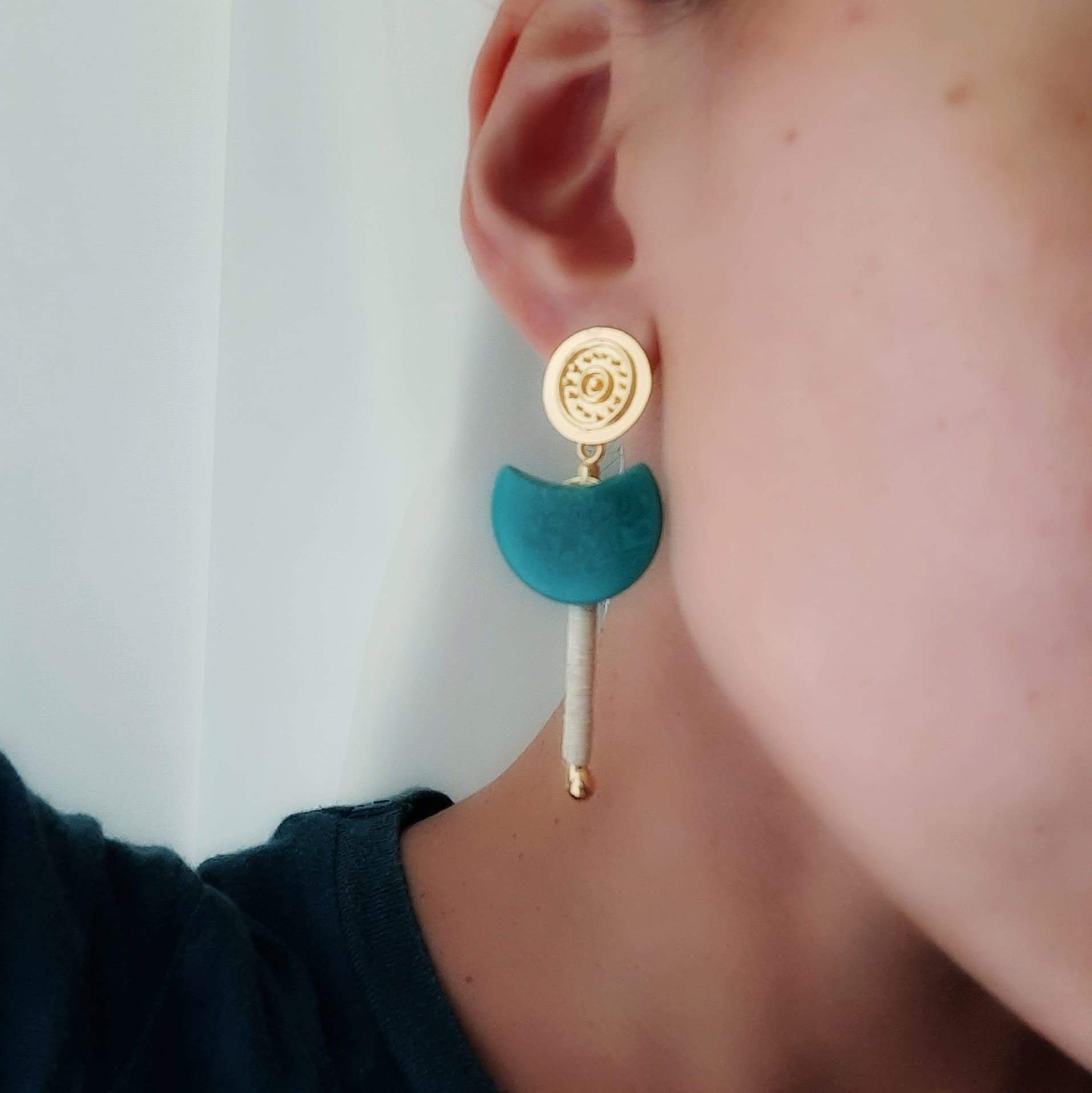 Gold Ohrringe Helene Midi Tagua - Sueños Jade Ohrringe KOOMPLIMENTS