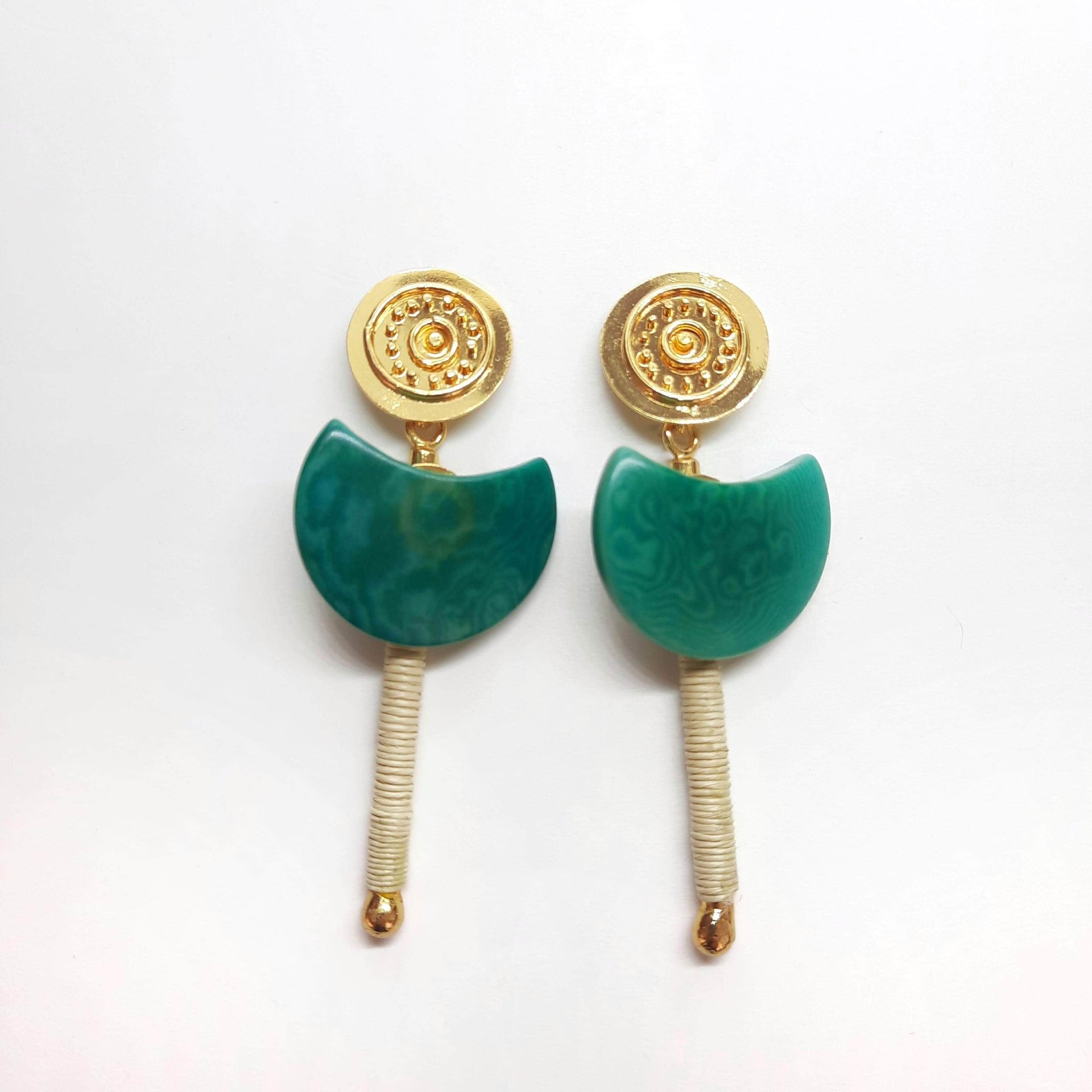 Gold Ohrringe Helene Midi Tagua - Sueños Jade Ohrringe KOOMPLIMENTS