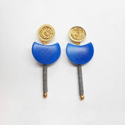 Gold Ohrringe Helene Midi Tagua - Sueños Navy/Grau Ohrringe KOOMPLIMENTS
