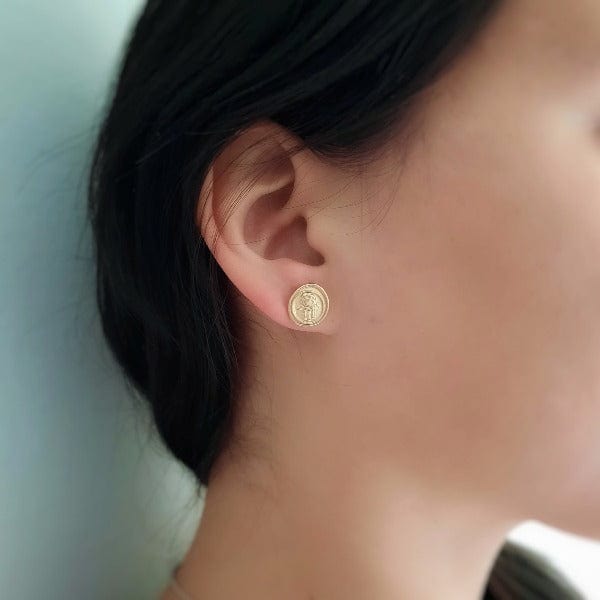 Goldene Ohrstecker aus Edelstahl - Fatima Hand Ohrstecker KOOMPLIMENTS