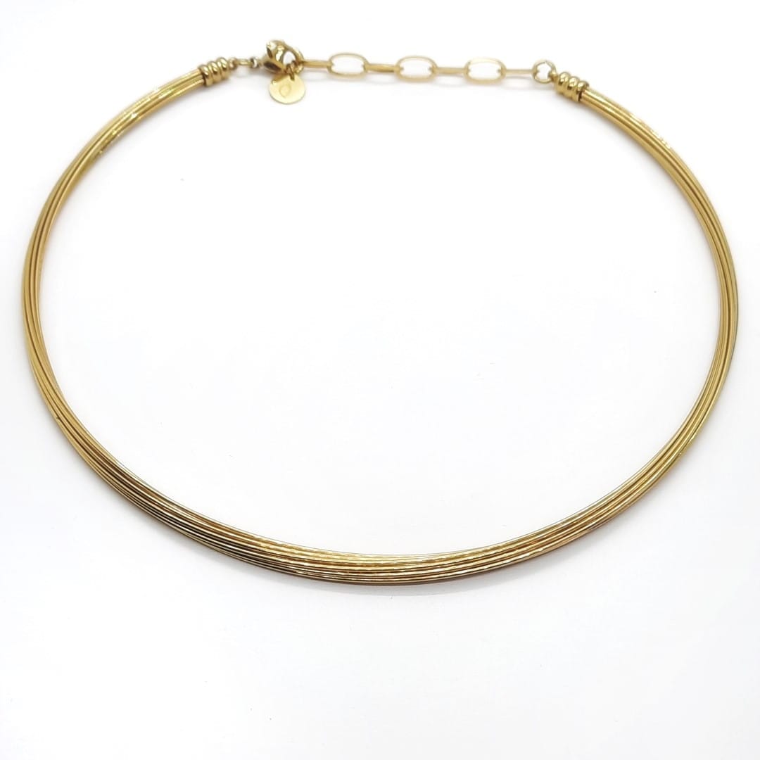 Goldenes Halsband Choker mehrreihig - ALESSIA Halsketten KOOMPLIMENTS