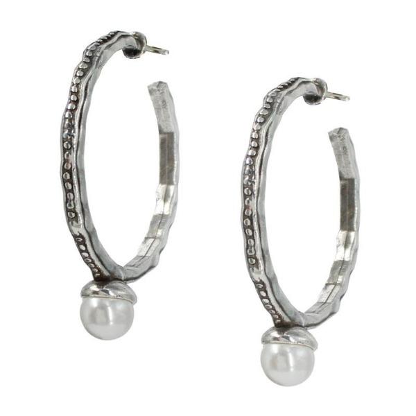 Grosse Creolen mit Perle - Blanca Ohrringe KOOMPLIMENTS