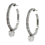 Grosse Creolen mit Perle - Blanca Ohrringe KOOMPLIMENTS