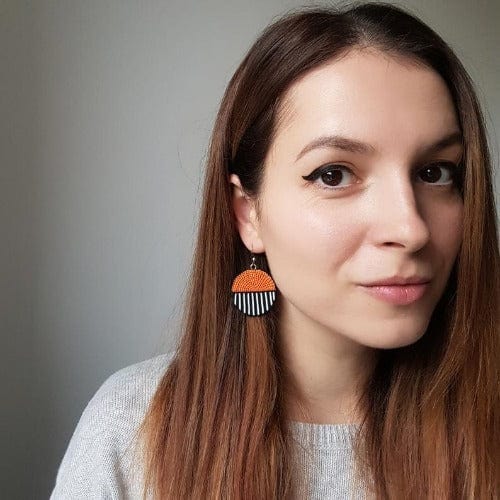 Large round polymer clay earrings - Savannah earrings KOOMPLIMENTS