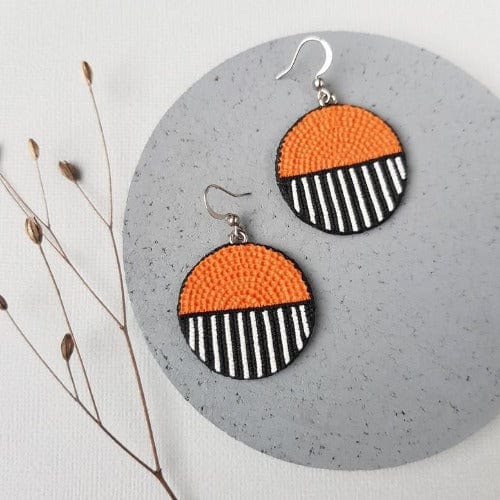 Grandes boucles d’oreilles rondes en pâte polymère - boucles d’oreilles Savane KOOMPLIMENTS