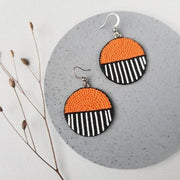 Large round polymer clay earrings - Savannah earrings KOOMPLIMENTS