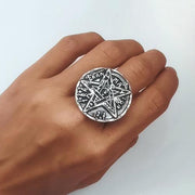 Grosser Damen Ring Silber Stern - Tetragrama Ringe KOOMPLIMENTS