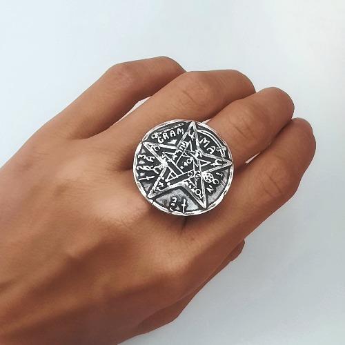 Grosser Damen Ring Silber Stern - Tetragrama Ringe KOOMPLIMENTS