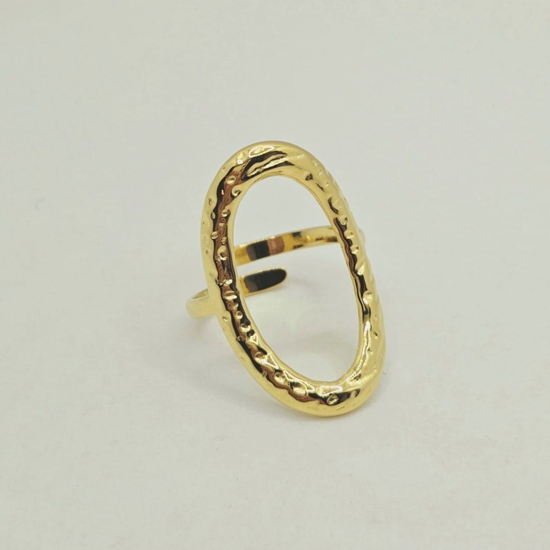 Grosser ovaler Ring Edelstahl Gold Ringe KOOMPLIMENTS