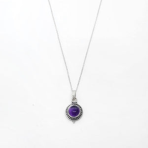 Collier en argent avec pierre d'améthyste - HARMONY