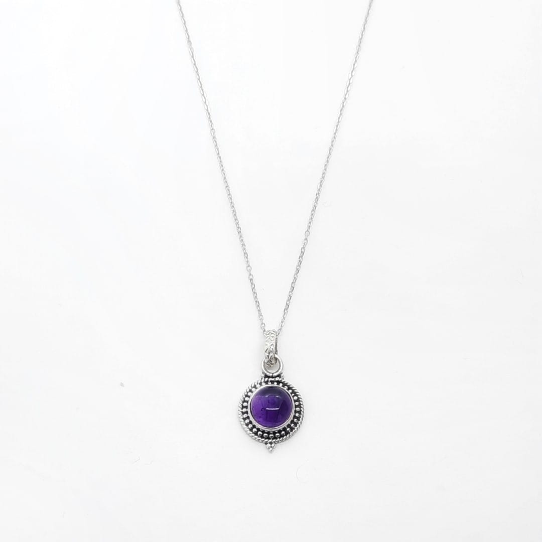 Halskette aus Silber mit Amethyst Stein - HARMONY Halsketten KOOMPLIMENTS