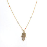 Halskette mit farbigen Perlen - Hand von Fatima Halsketten KOOMPLIMENTS