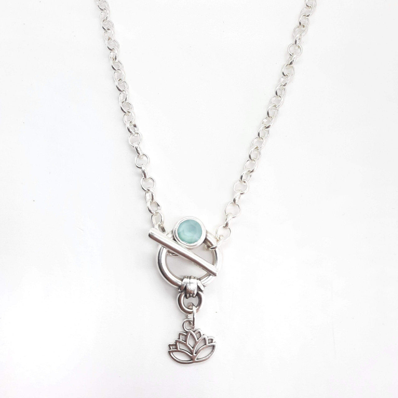 Halskette mit Lotusblume und Swarovski - Shine Mint Cercle Halsketten KOOMPLIMENTS