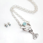 Halskette mit Lotusblume und Swarovski - Shine Mint Cercle Halsketten KOOMPLIMENTS