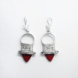 Boucles d'oreilles en argent faites à la main d'Afrique - In-gall