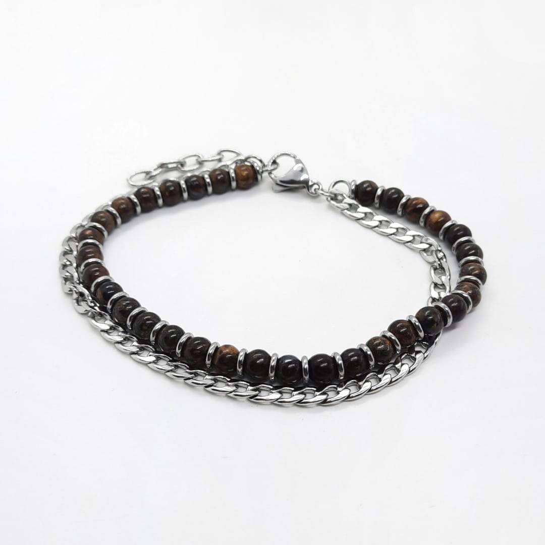 Herren Armband aus Edelstahl und Natursteinen - Stone Armband Herren KOOMPLIMENTS