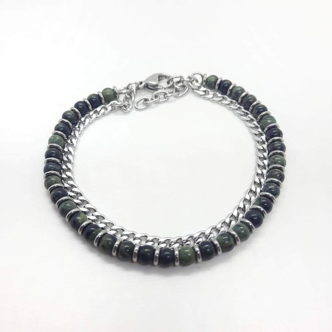 Herren Armband aus Edelstahl und Natursteinen - Stone Armband Herren KOOMPLIMENTS