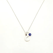 Kette mit Halbsmond und Türkischem Auge Anhänger Halsketten KOOMPLIMENTS