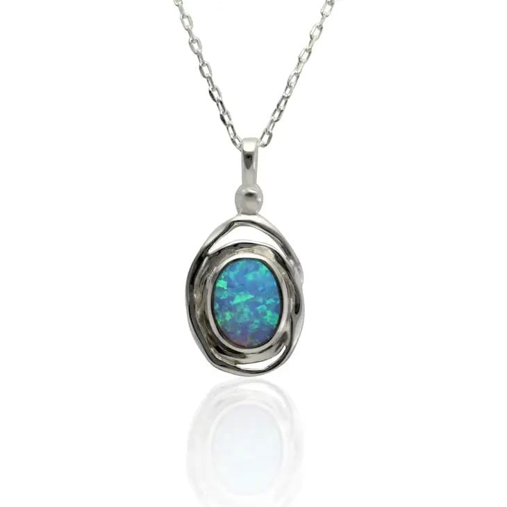 Kette mit Opal Anhänger Halsketten KOOMPLIMENTS