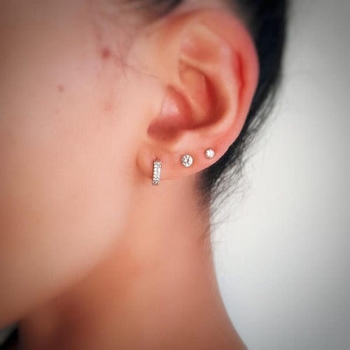 Klappcreolen Zirkonia weiss Silber 925 - Mini Eternity Ohrringe KOOMPLIMENTS