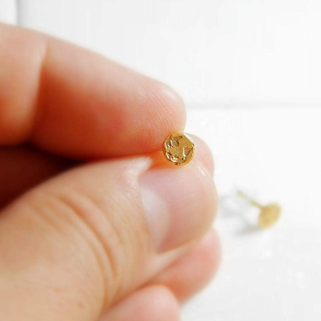Kleine Gold Ohrstecker - Erde Ohrstecker KOOMPLIMENTS